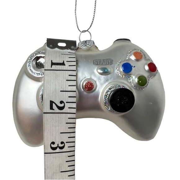 Retro Ornament Gamer Controller Video Game - Blown Glass Glitter Christmas Decor - Picture 4 of 5